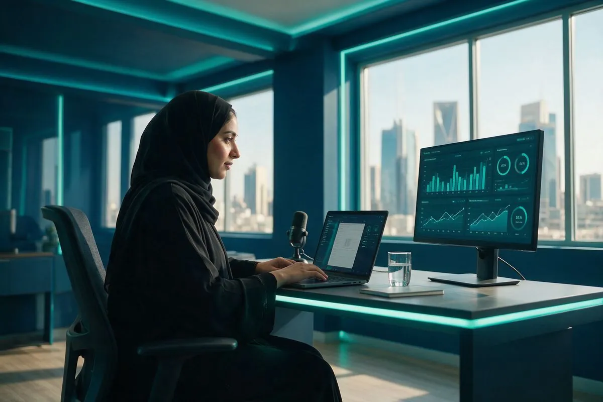 سيدة أعمال سعودية تحلّل البيانات